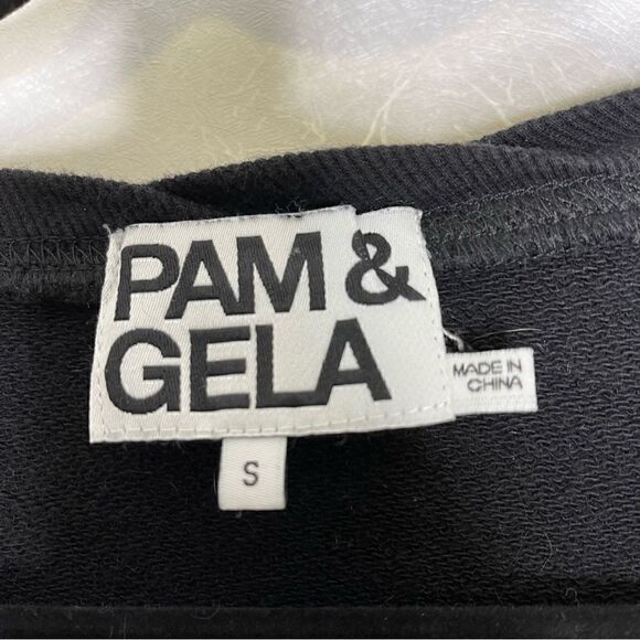 Pam & Gela Cold Shoulder Side Tie Sweatshirt S - Picture 8 of 8